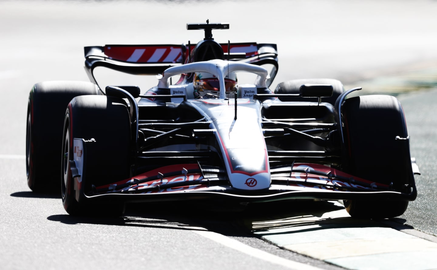 MELBOURNE, AUSTRALIA - MARCH 23: Kevin Magnussen of Denmark driving the (20) Haas F1 VF-24 Ferrari on track during qualifying ahead of the F1 Grand Prix of Australia at Albert Park Circuit on March 23, 2024 in Melbourne, Australia. (Photo by Robert Cianflone/Getty Images)