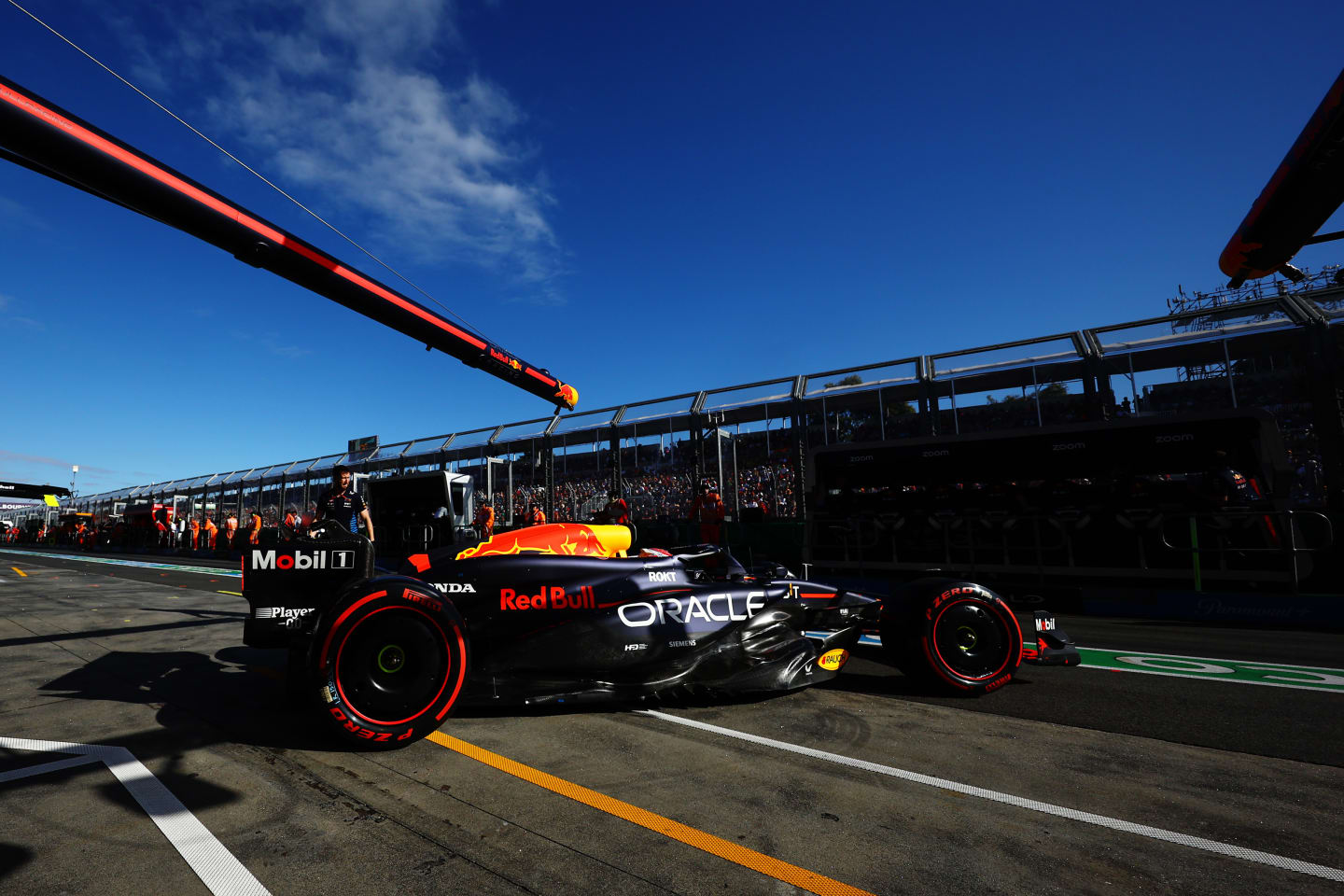 MELBOURNE, AUSTRALIA - MARCH 23: Max Verstappen of the Netherlands driving the (1) Oracle Red Bull