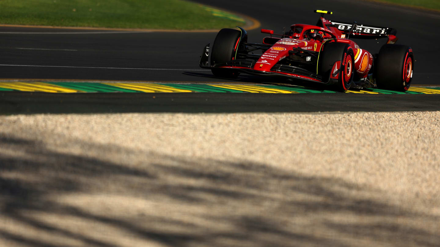 MELBOURNE, AUSTRALIA - MARCH 23: Carlos Sainz of Spain driving (55) the Ferrari SF-24 on track