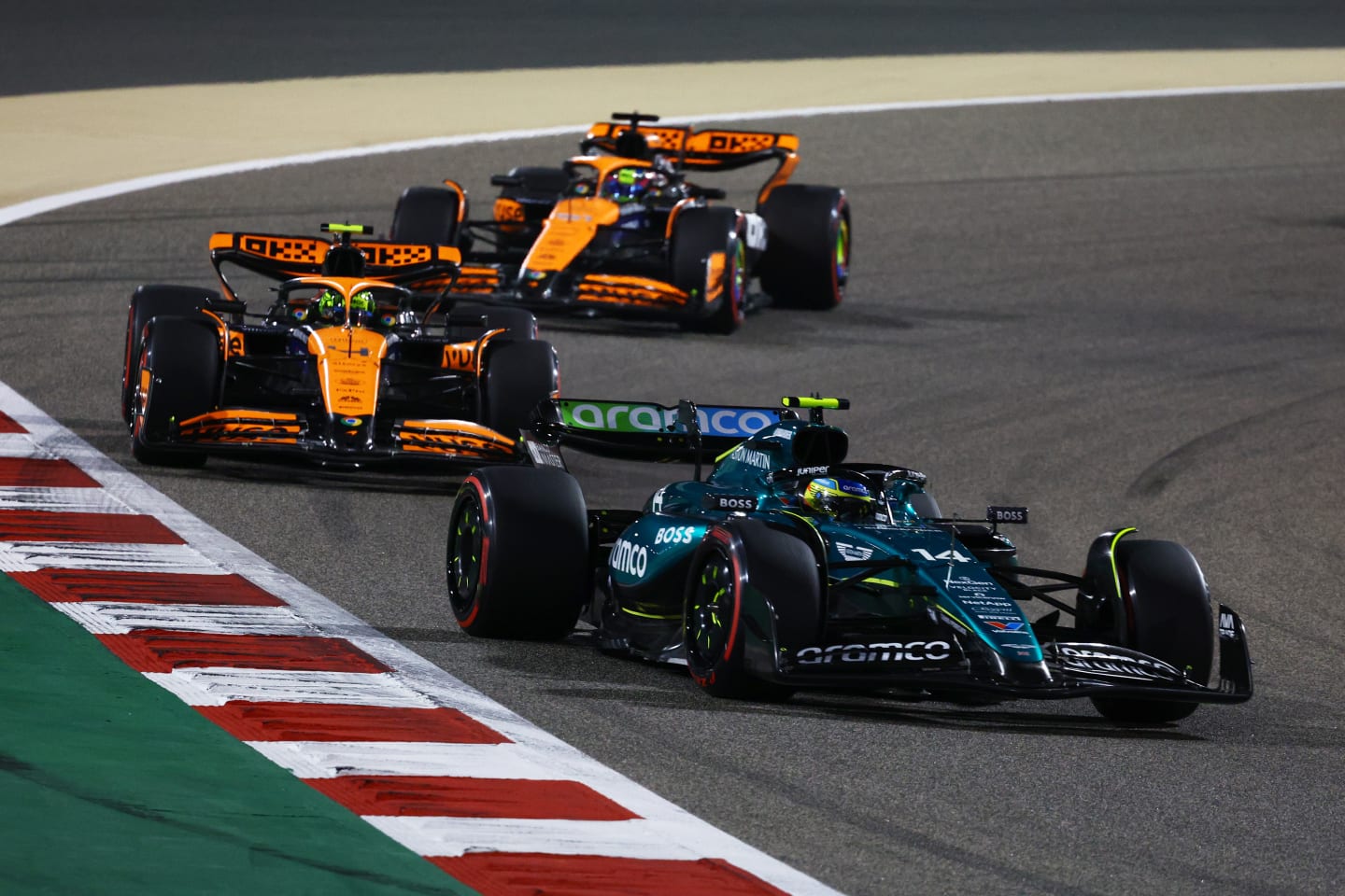 BAHRAIN, BAHRAIN - MARCH 02: Fernando Alonso of Spain driving the (14) Aston Martin AMR24 Mercedes