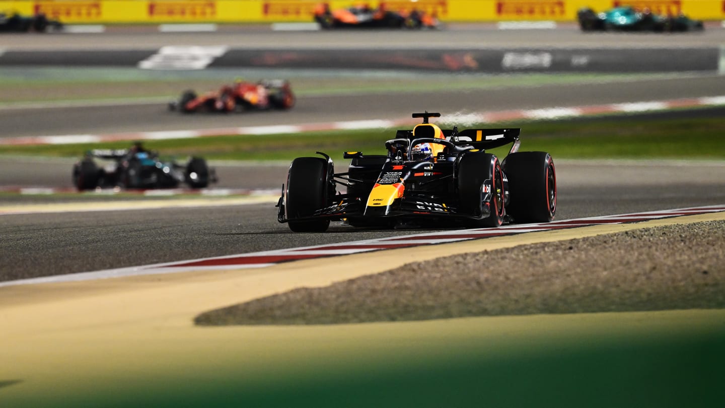 BAHRAIN, BAHRAIN - MARCH 02: Max Verstappen of the Netherlands driving the (1) Oracle Red Bull