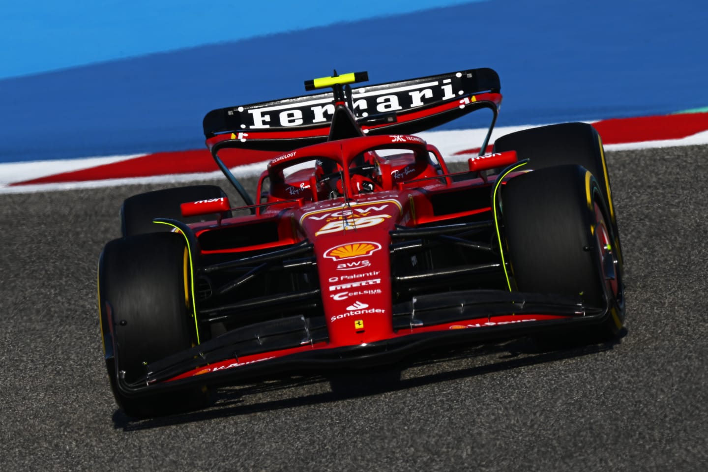 BAHRAIN, BAHRAIN - FEBRUARY 29: Carlos Sainz of Spain driving (55) the Ferrari SF-24 on track