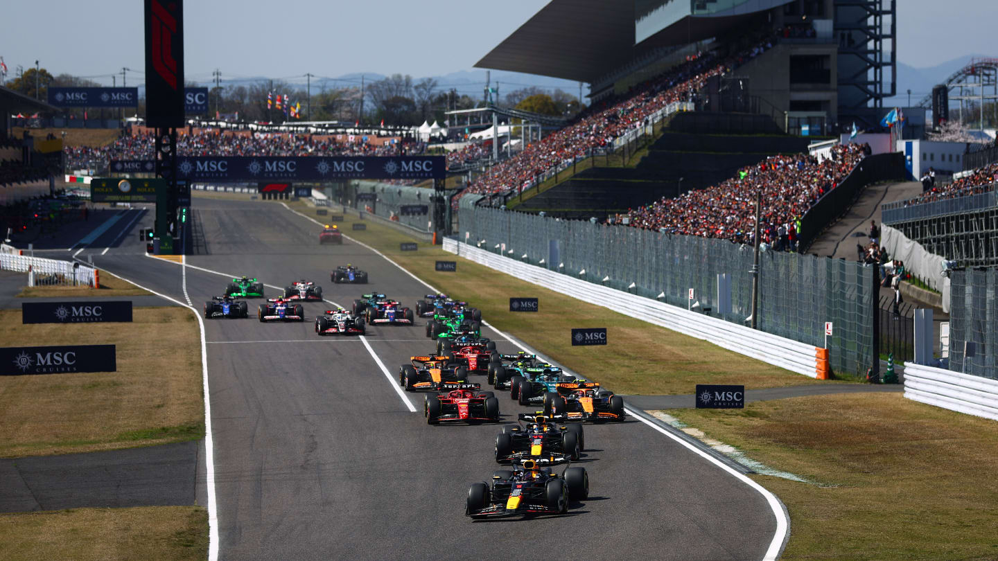 SUZUKA, JAPAN - APRIL 07: Max Verstappen of the Netherlands driving the (1) Oracle Red Bull Racing