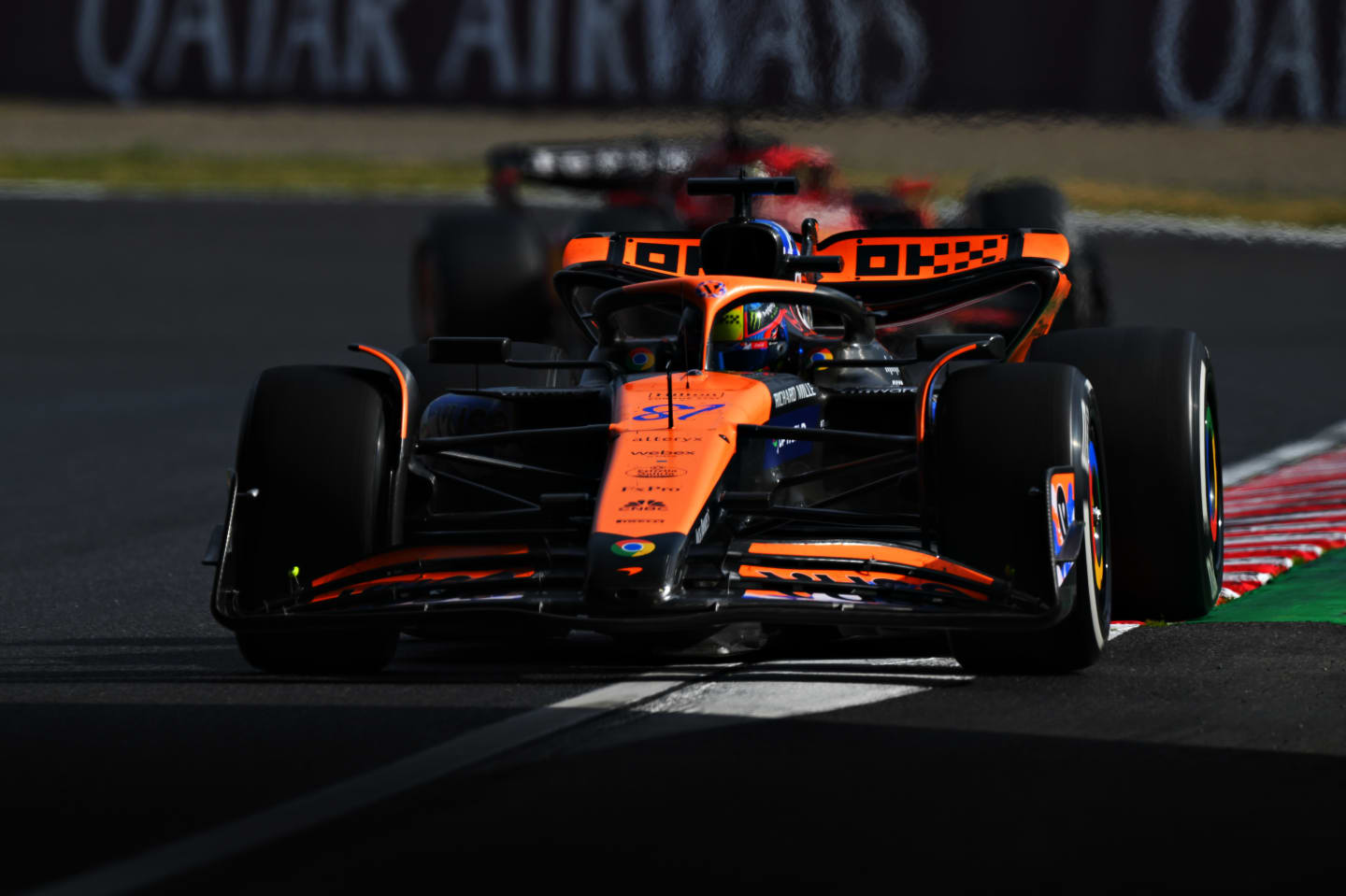 SUZUKA, JAPAN - APRIL 07: Oscar Piastri of Australia driving the (81) McLaren MCL38 Mercedes on track during the F1 Grand Prix of Japan at Suzuka International Racing Course on April 07, 2024 in Suzuka, Japan. (Photo by Clive Mason/Getty Images)