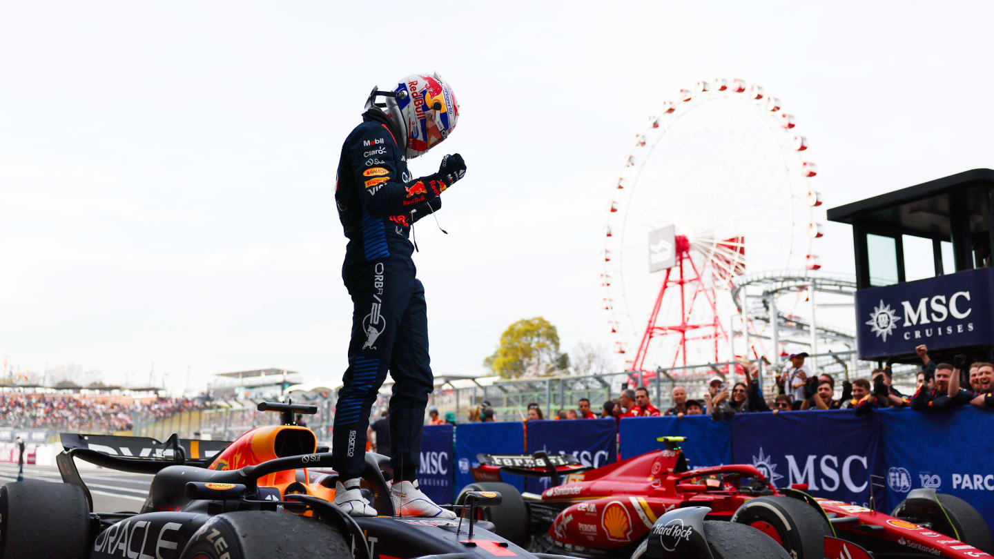 SUZUKA, JAPAN - APRIL 07: Race winner Max Verstappen of the Netherlands and Oracle Red Bull Racing