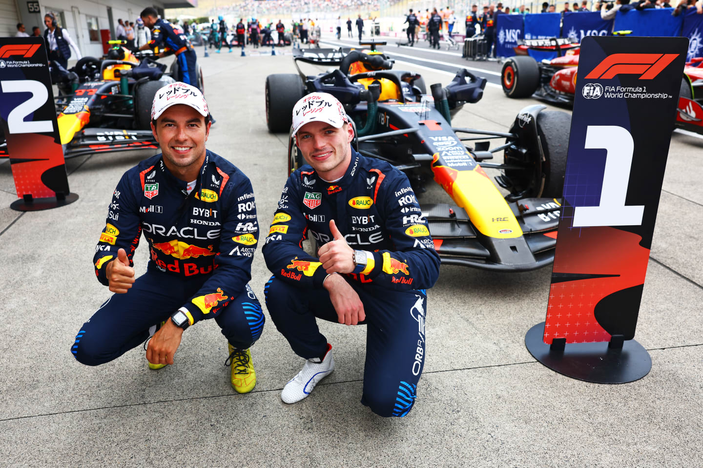 SUZUKA, JAPAN - APRIL 07: Race winner Max Verstappen of the Netherlands and Oracle Red Bull Racing