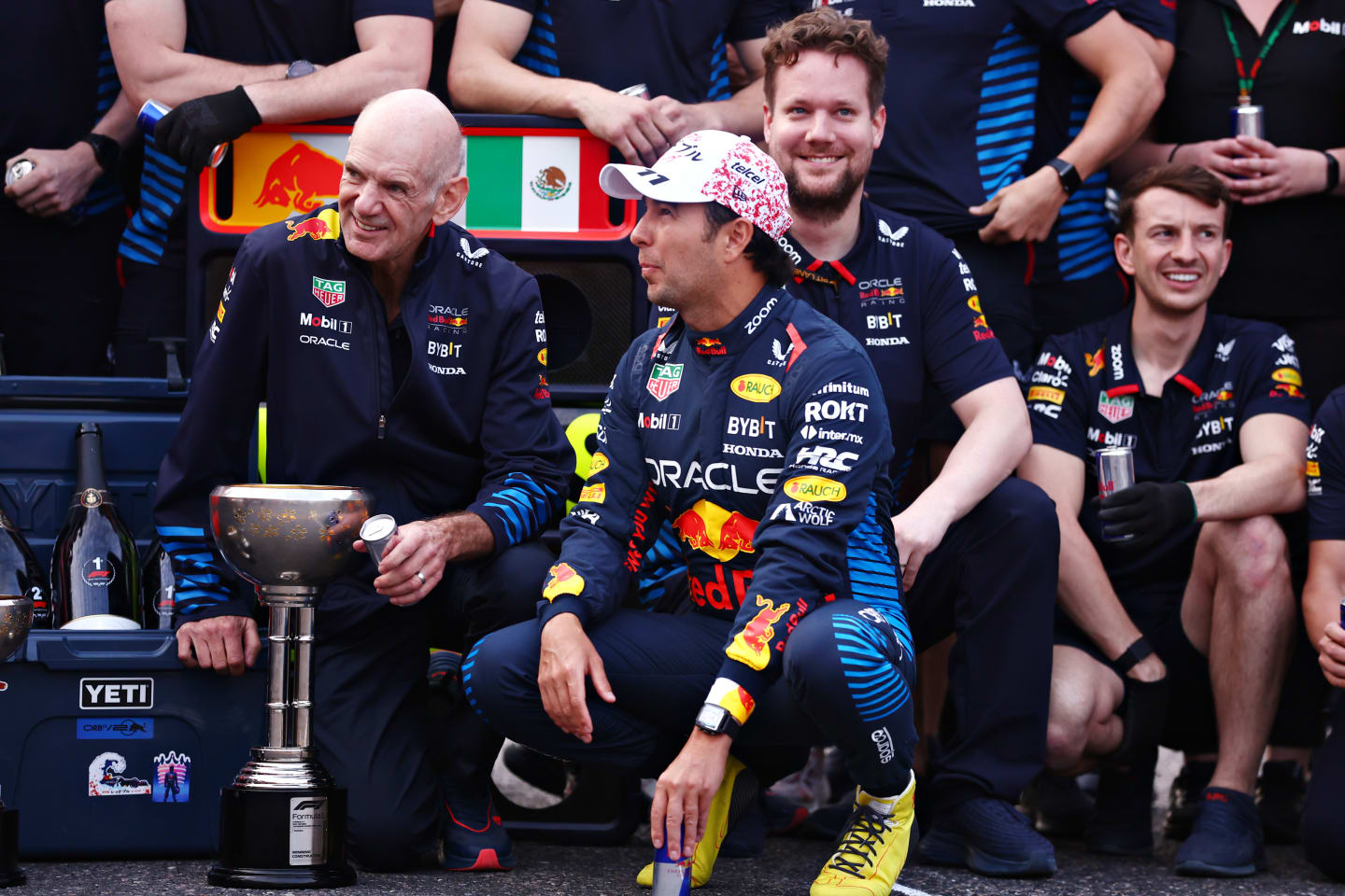 SUZUKA, JAPAN - APRIL 07: Second placed Sergio Perez of Mexico and Oracle Red Bull Racing and