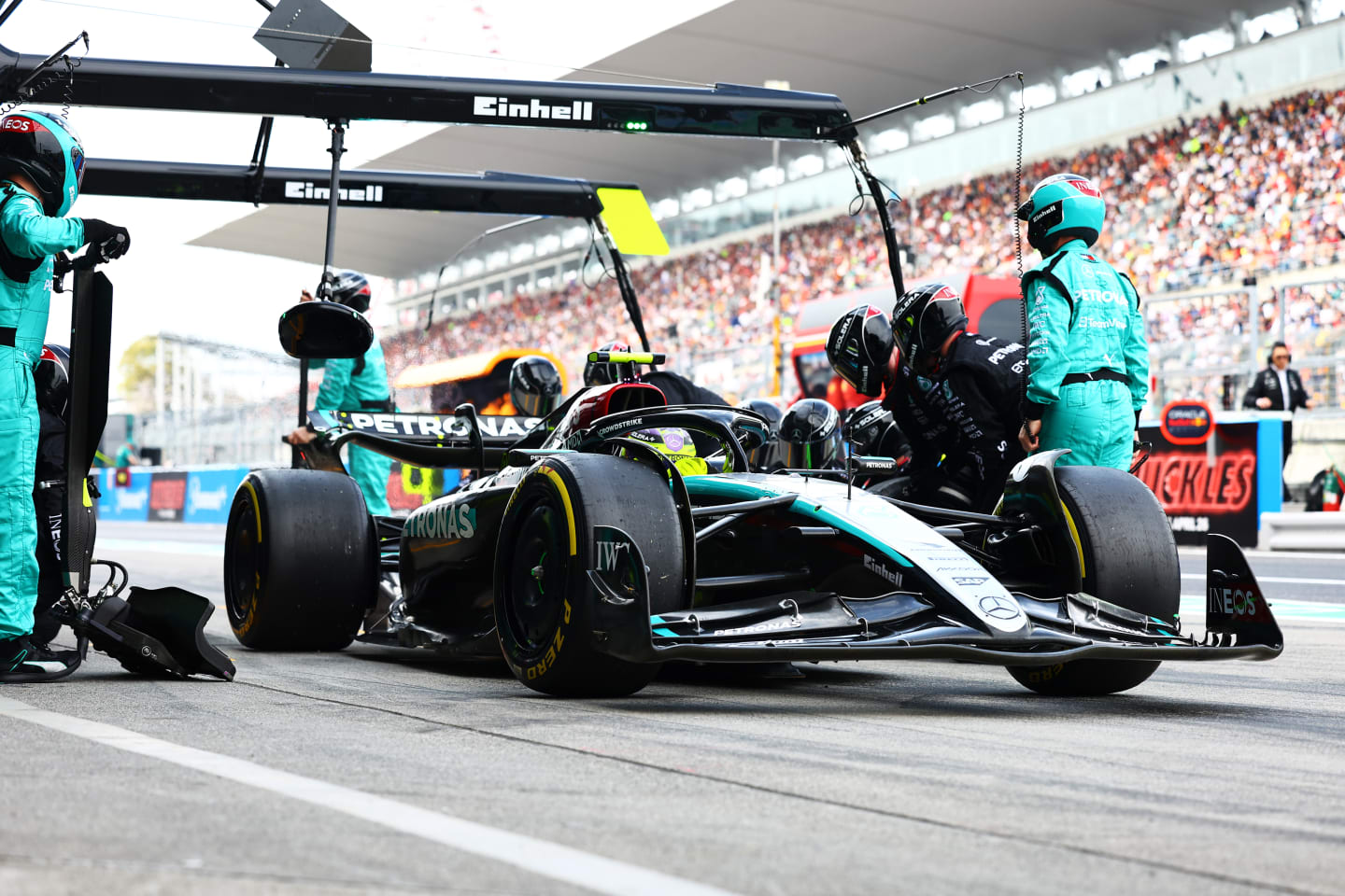 SUZUKA, JAPAN - APRIL 07: Lewis Hamilton of Great Britain driving the (44) Mercedes AMG Petronas F1