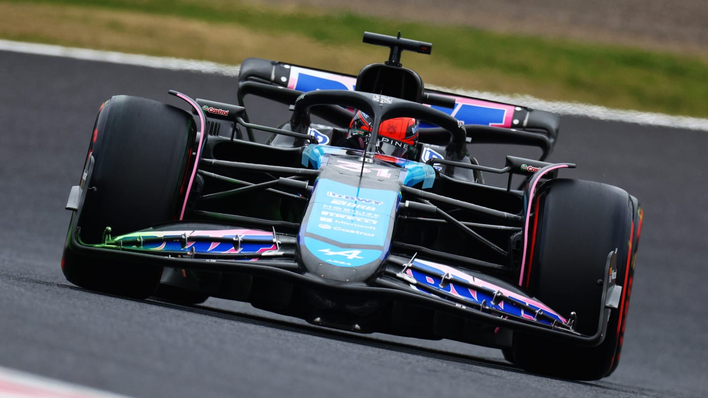 SUZUKA, JAPAN - APRIL 05: Esteban Ocon of France driving the (31) Alpine F1 A524 Renault on track during practice ahead of the F1 Grand Prix of Japan at Suzuka International Racing Course on April 05, 2024 in Suzuka, Japan. (Photo by Clive Rose - Formula 1/Formula 1 via Getty Images)