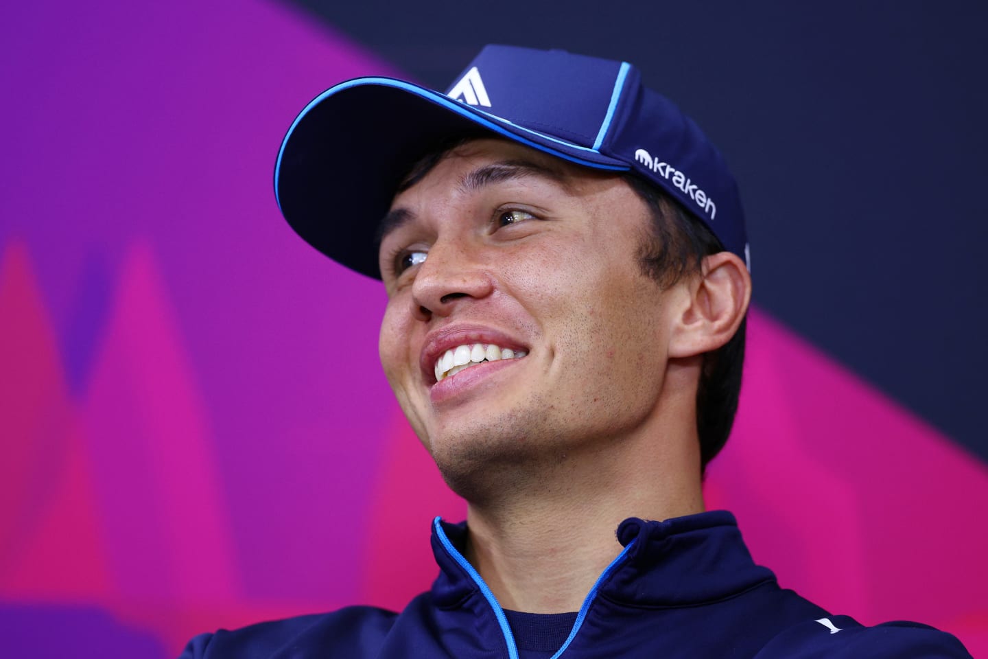 SUZUKA, JAPAN - APRIL 04: Alexander Albon of Thailand and Williams attends the Drivers Press Conference during previews ahead of the F1 Grand Prix of Japan at Suzuka International Racing Course on April 04, 2024 in Suzuka, Japan. (Photo by Clive Rose/Getty Images)