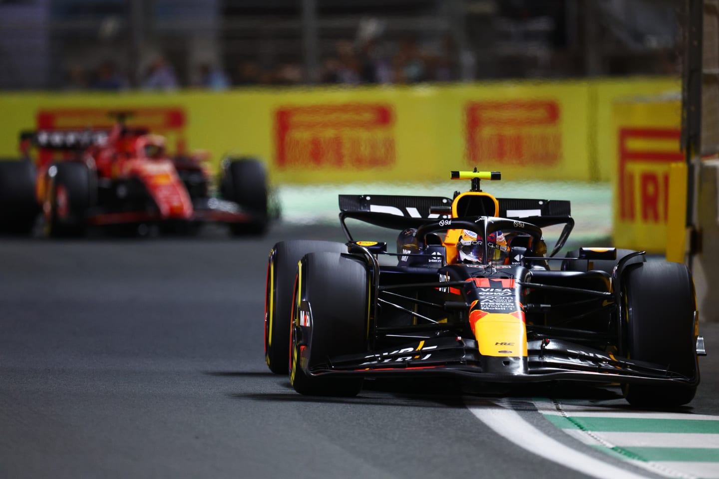 JEDDAH, SAUDI ARABIA - MARCH 09: Sergio Perez of Mexico driving the (11) Oracle Red Bull Racing