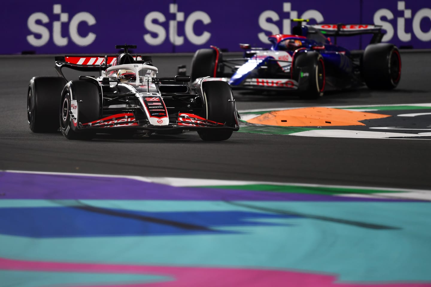 JEDDAH, SAUDI ARABIA - MARCH 09: Kevin Magnussen of Denmark driving the (20) Haas F1 VF-24 Ferrari