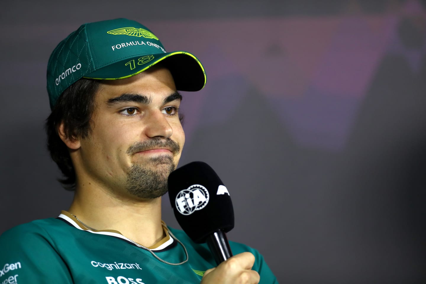 JEDDAH, SAUDI ARABIA - MARCH 06: Lance Stroll of Canada and Aston Martin F1 Team attends the Drivers Press Conference during previews ahead of the F1 Grand Prix of Saudi Arabia at Jeddah Corniche Circuit on March 06, 2024 in Jeddah, Saudi Arabia. (Photo by Peter Fox/Getty Images)