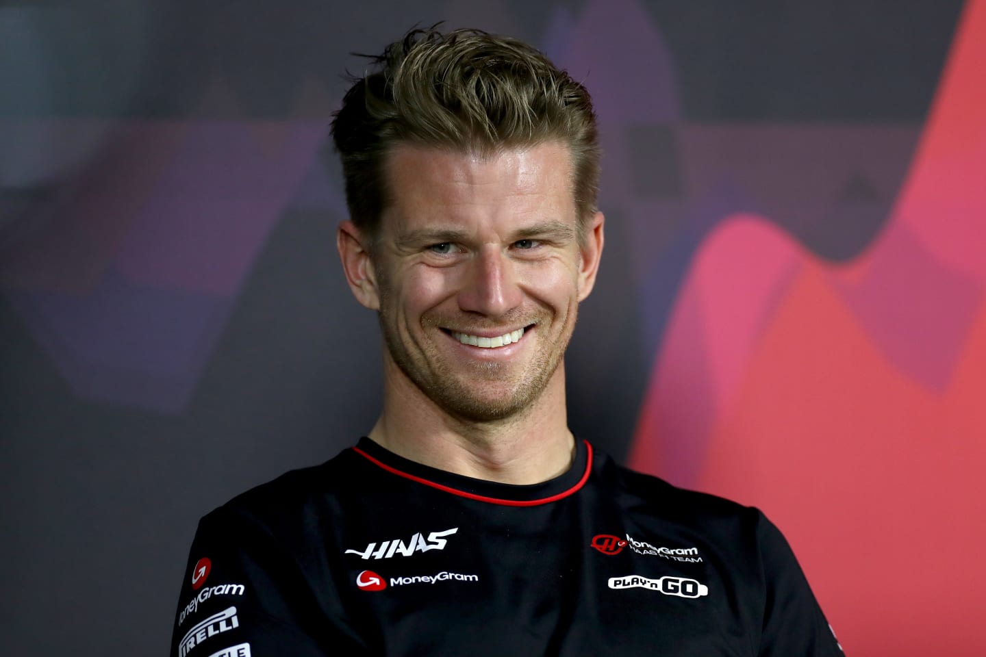 JEDDAH, SAUDI ARABIA - MARCH 06: Nico Hulkenberg of Germany and Haas F1 attends the Drivers Press Conference during previews ahead of the F1 Grand Prix of Saudi Arabia at Jeddah Corniche Circuit on March 06, 2024 in Jeddah, Saudi Arabia. (Photo by Peter Fox/Getty Images)