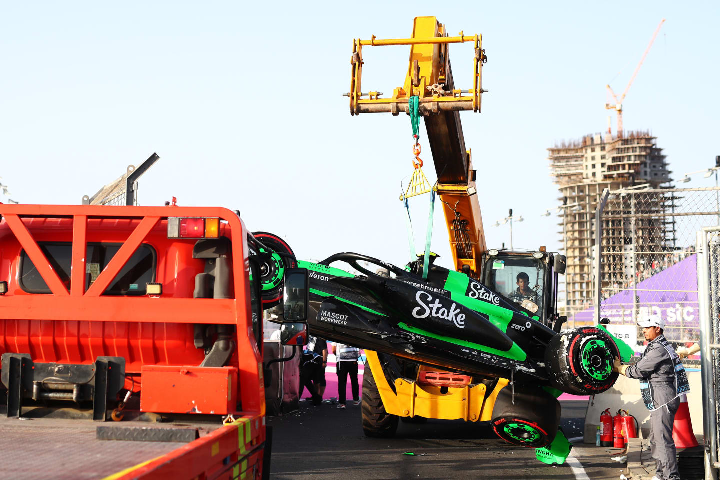JEDDAH, SAUDI ARABIA - MARCH 08: The car of Zhou Guanyu of China and Stake F1 Team Kick Sauber is