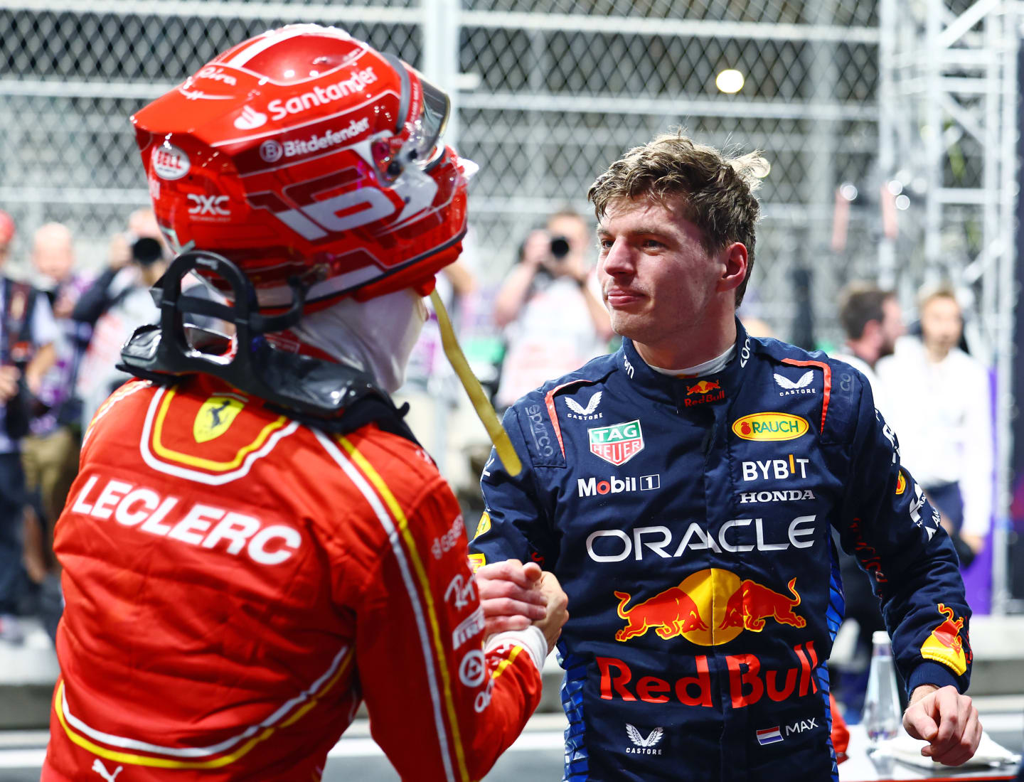 JEDDAH, SAUDI ARABIA - MARCH 08: Pole position qualifier Max Verstappen of the Netherlands and