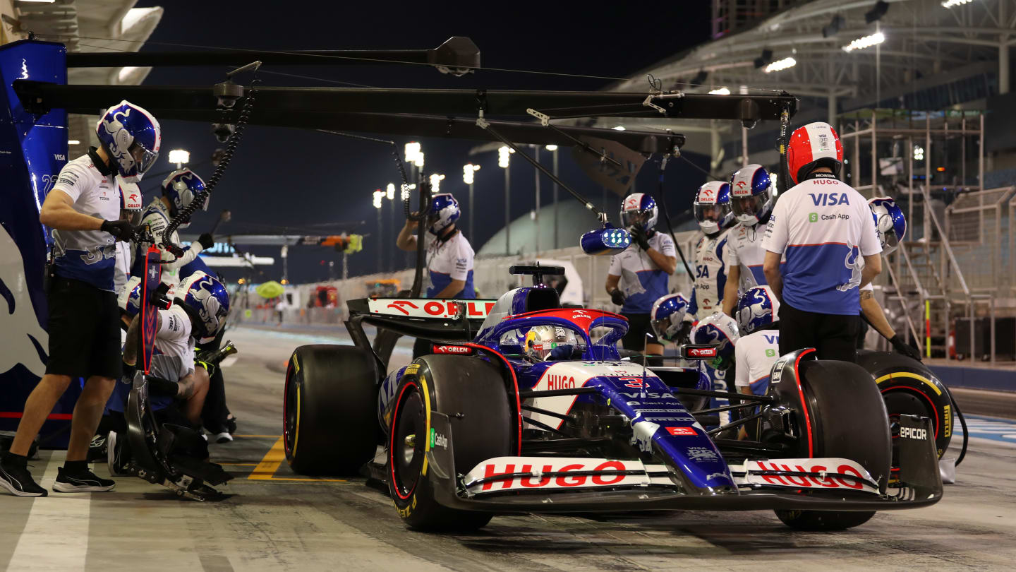 BAHRAIN, BAHRAIN - FEBRUARY 21: Daniel Ricciardo of Australia driving the (3) Visa Cash App RB