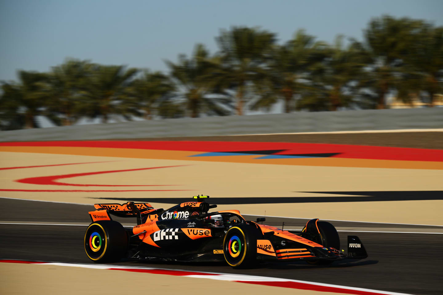 BAHRAIN, BAHRAIN - FEBRUARY 22: Lando Norris of Great Britain driving the (4) McLaren MCL38
