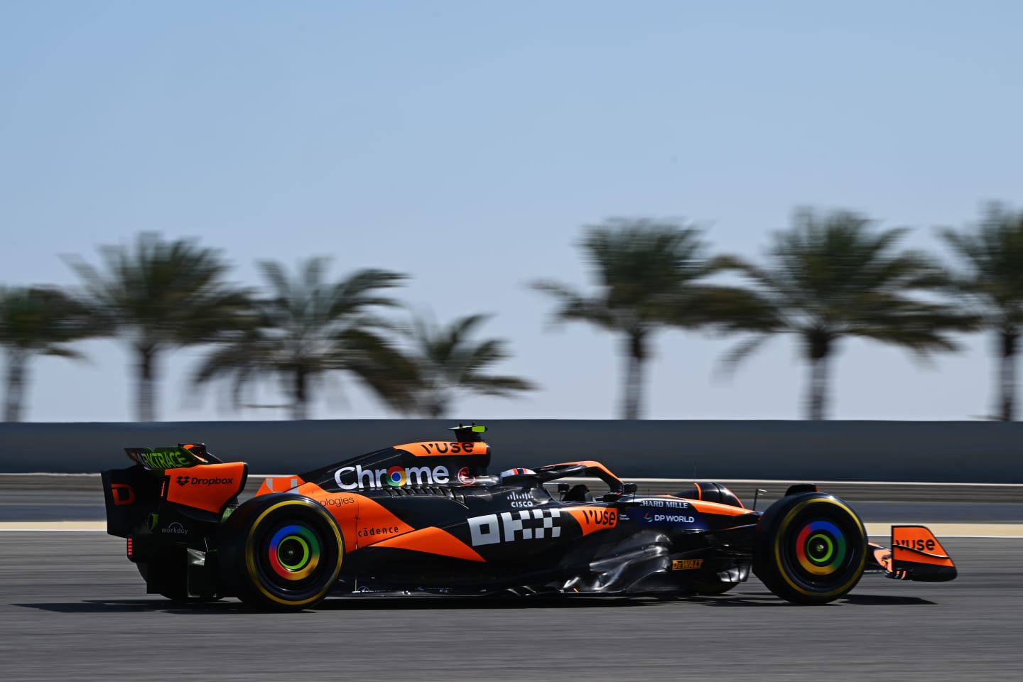 BAHRAIN, BAHRAIN - FEBRUARY 23: Lando Norris of Great Britain driving the (4) McLaren MCL38