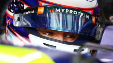 IMOLA, ITALY - MAY 17: Logan Sargeant of United States and Williams prepares to drive in the garage