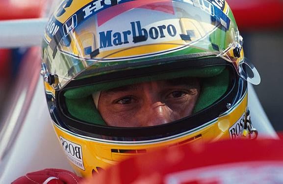 Race Winner, Ayrton Senna. Brazilian Grand Prix, Interlagos, 24 March 1991