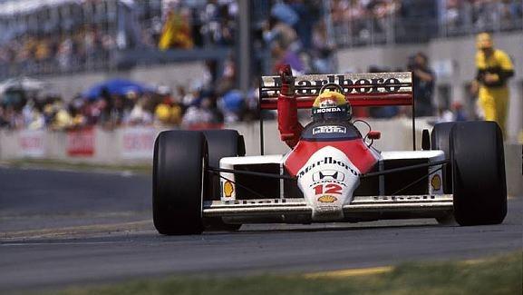 Winner Ayrton Senna (BRA) McLaren MP4/4 Canadian Grand Prix, Montreal, 12 June 1988. © Sutton Images
