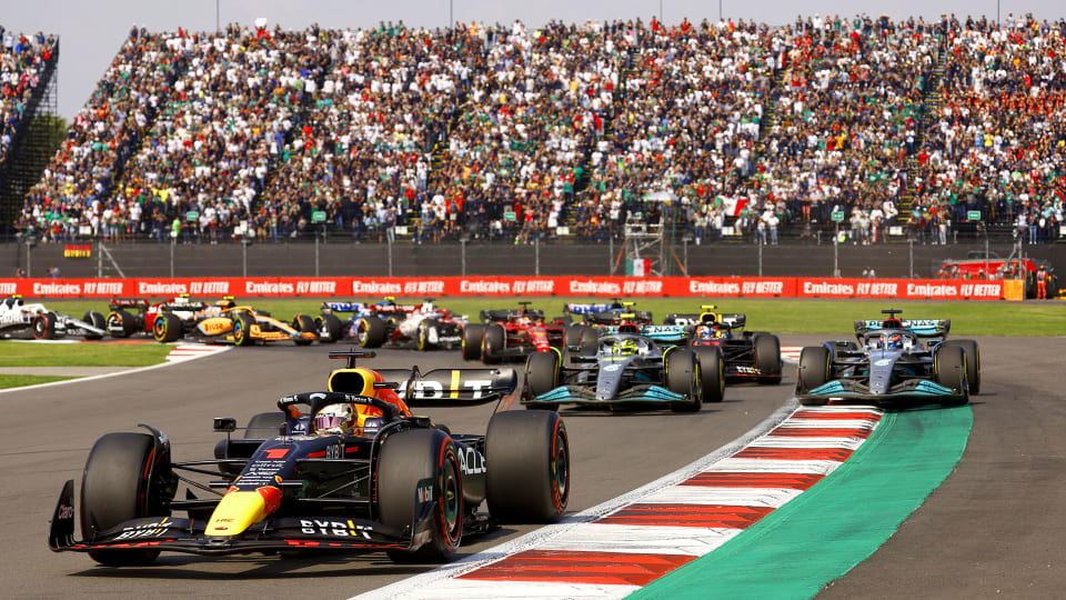 Formula 1 car in action