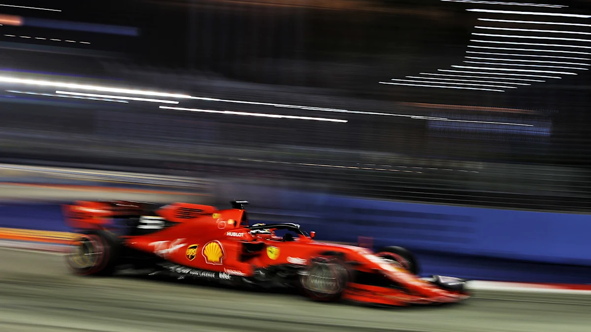Ferrari Formula 1 car on track at Marina Bay Street Circuit