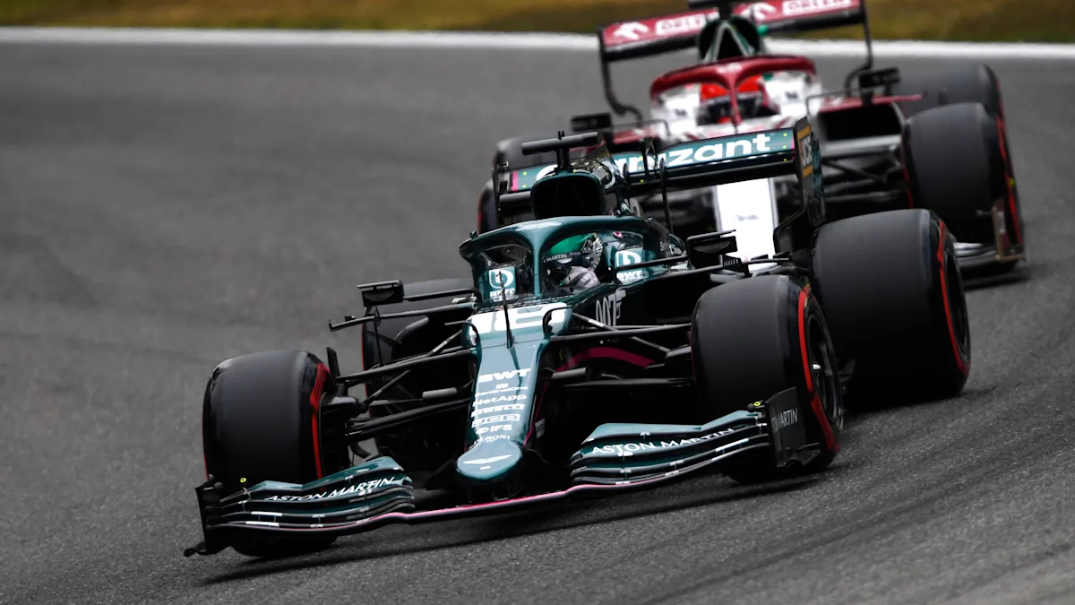 Aston Martin Formula 1 car on track at Monza Circuit
