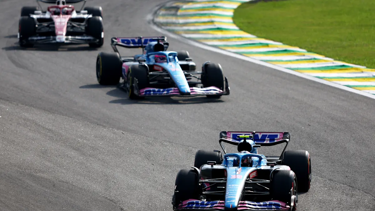 Alpine Formula 1 car on track at Interlagos Circuit