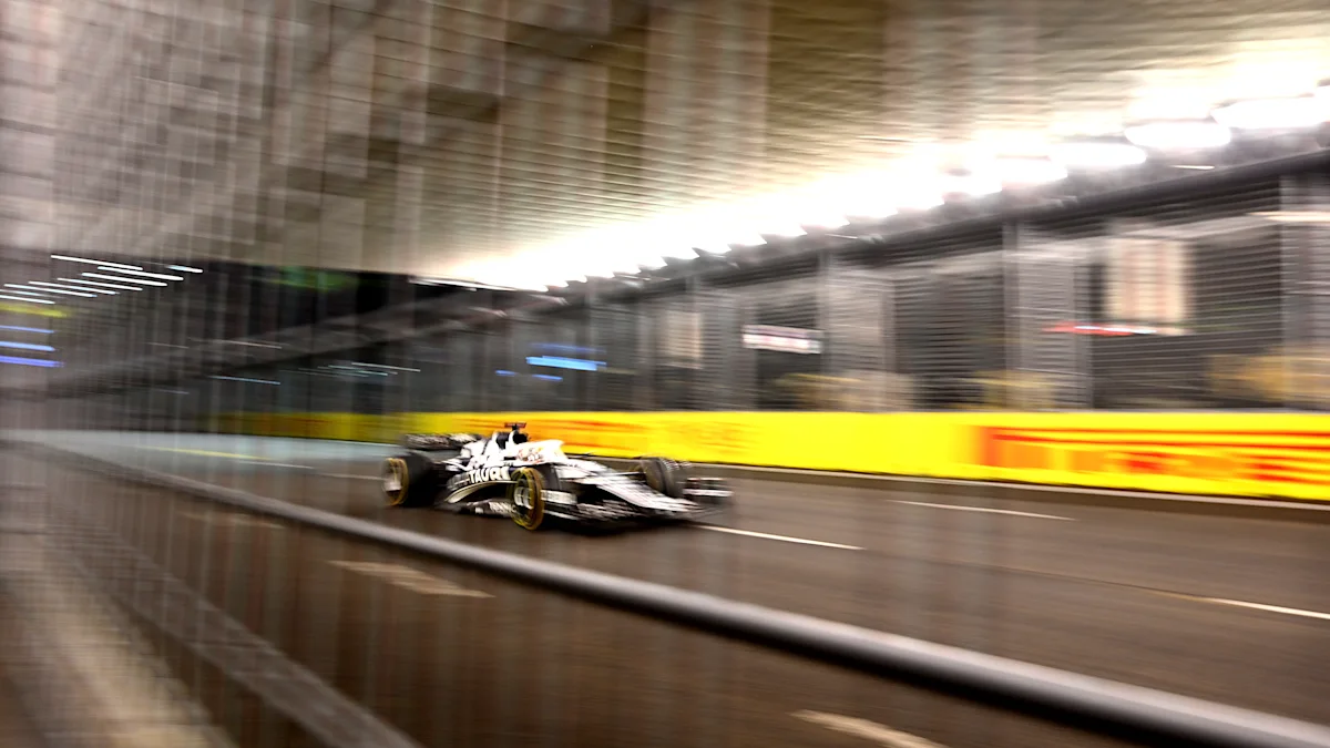 VCARB Formula 1 car on track at Marina Bay Street Circuit