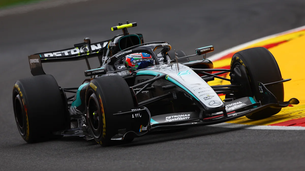 Mercedes Formula 1 car on track at Circuit de Spa-Francorchamps