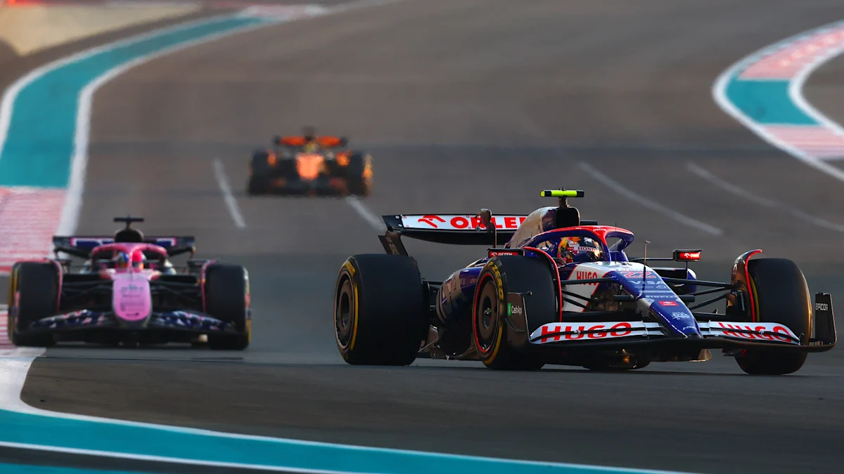 VCARB Formula 1 car on track at Yas Marina Circuit