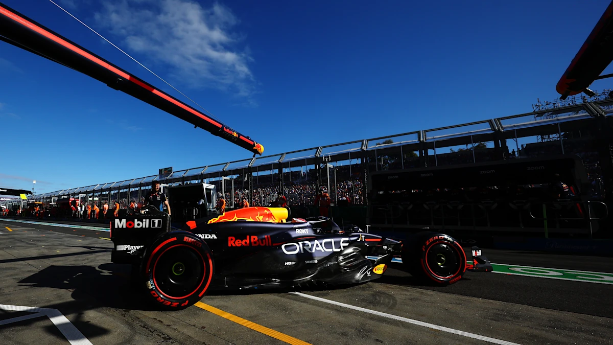 Red Bull Formula 1 car on track at Albert Park Circuit