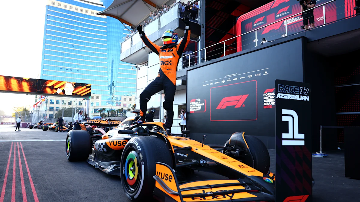 McLaren Formula 1 car on track at Baku City Circuit