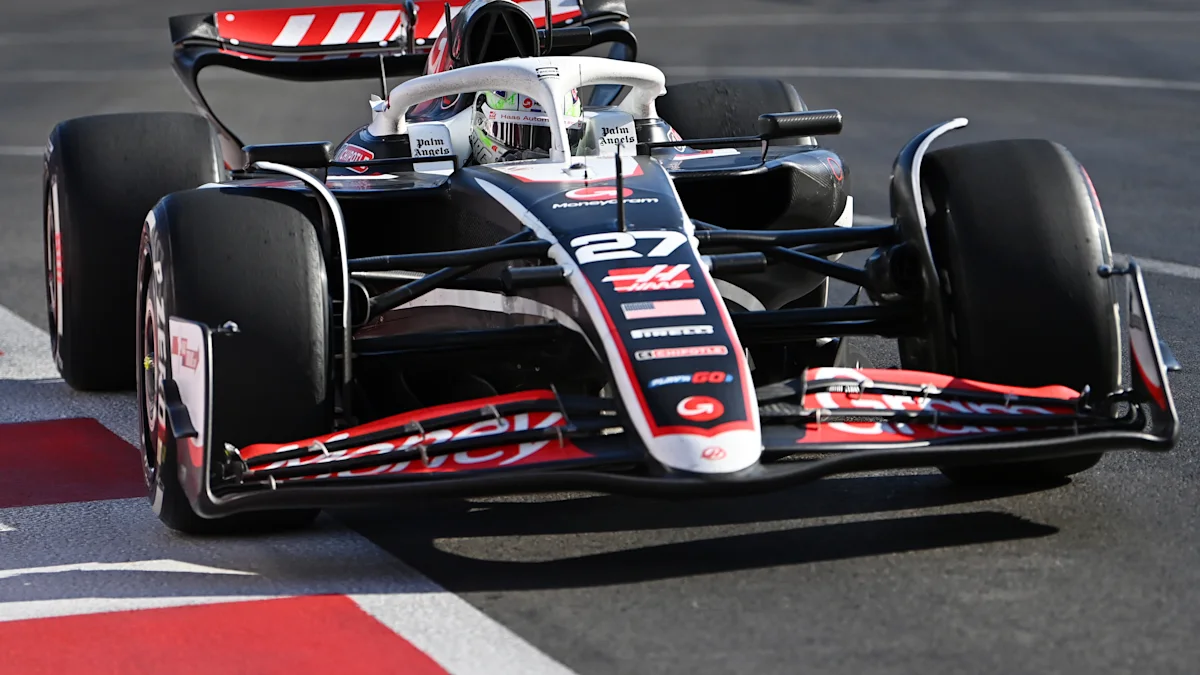 Haas Formula 1 car on track at Baku City Circuit