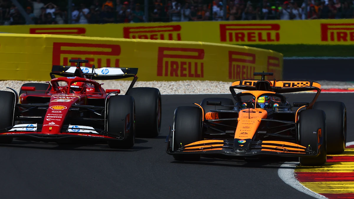 McLaren Formula 1 car on track at Circuit de Spa-Francorchamps