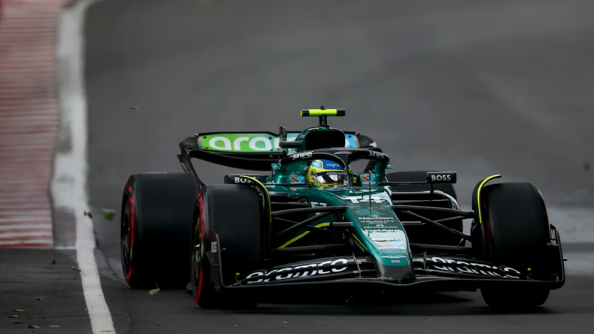 Aston Martin Formula 1 car on track at Circuit Gilles Villeneuve
