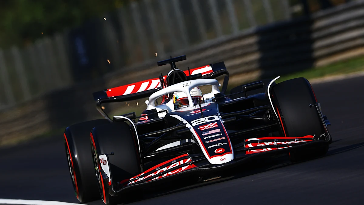 Haas Formula 1 car on track at Monza Circuit