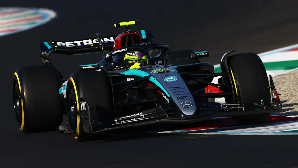Mercedes Formula 1 car on track at Monza Circuit