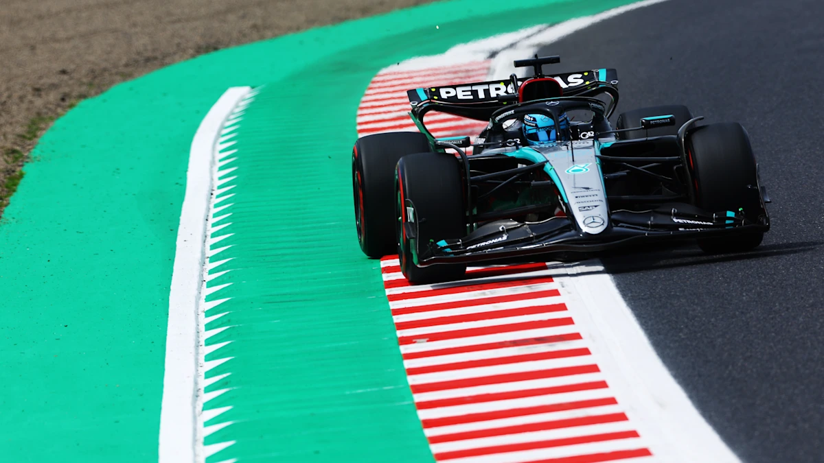 Mercedes Formula 1 car on track at Suzuka Circuit