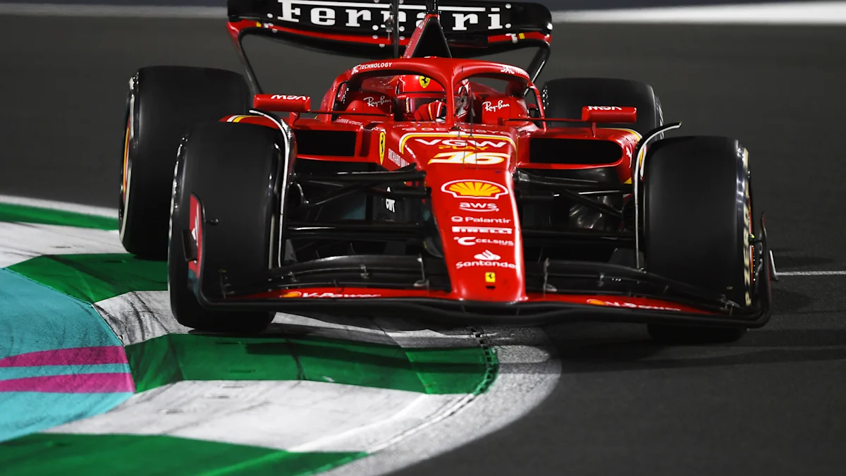 Ferrari Formula 1 car on track at Jeddah Corniche Circuit