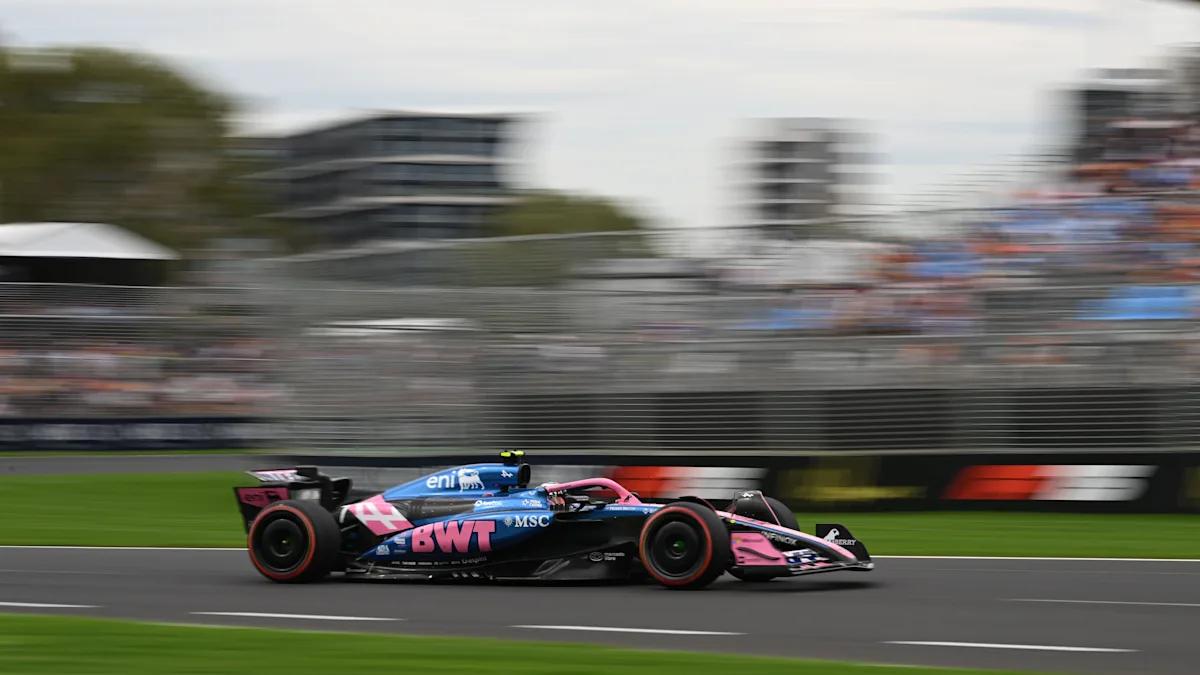 Alpine Formula 1 car on track at Albert Park Circuit