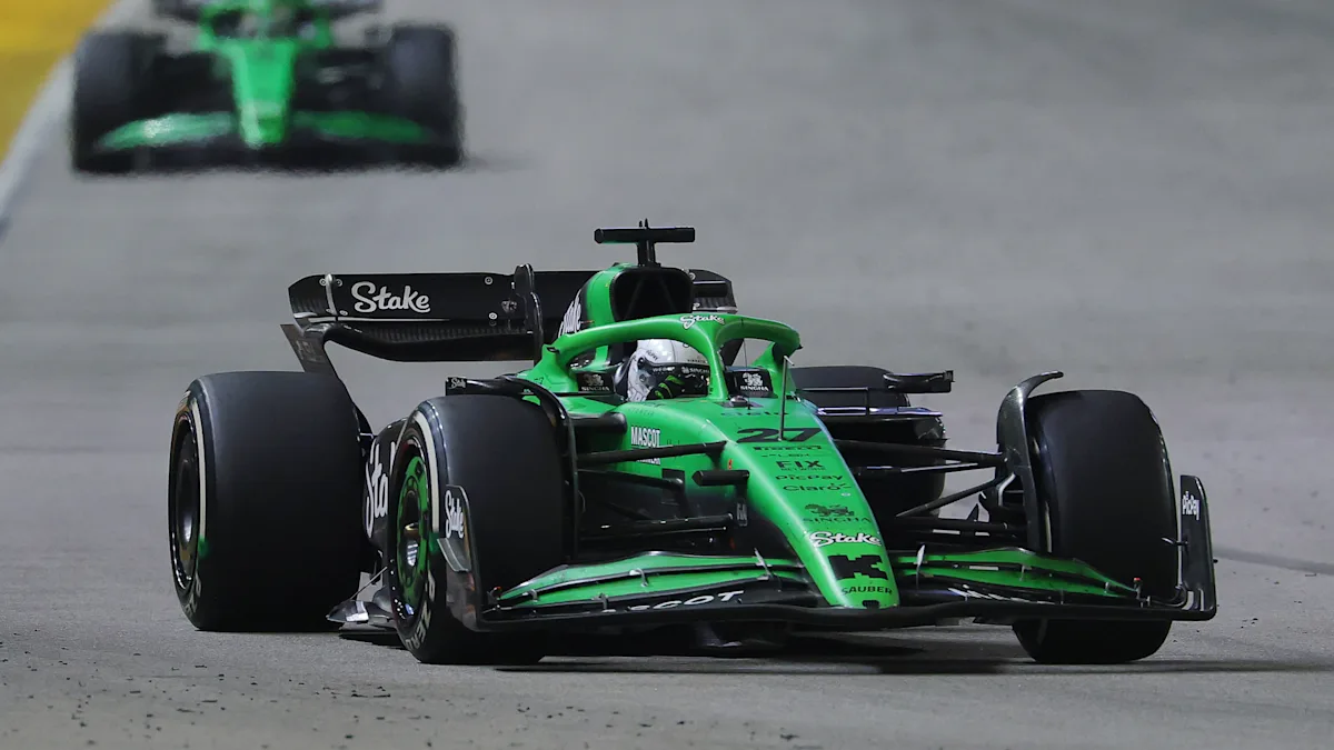 Kick Sauber Formula 1 car on track at Marina Bay Street Circuit