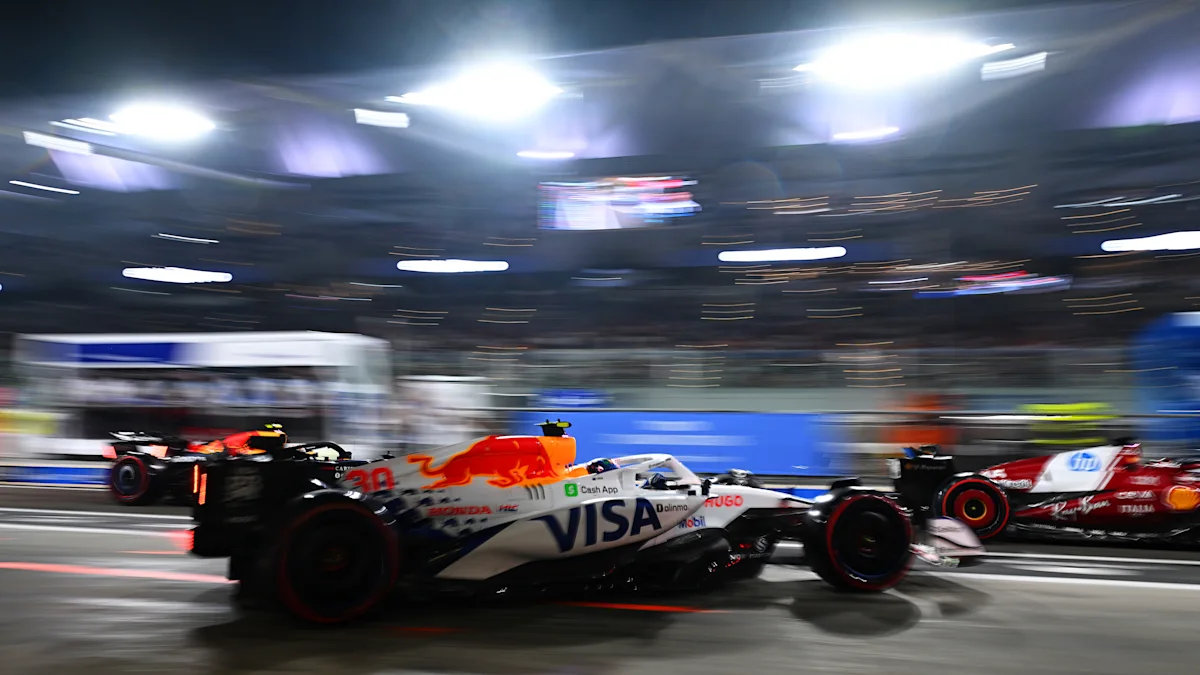 VCARB Formula 1 car on track at Yas Marina Circuit
