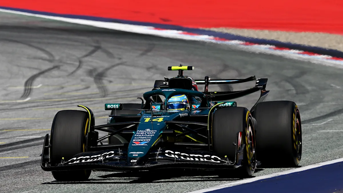 Aston Martin Formula 1 car on track at Red Bull Ring