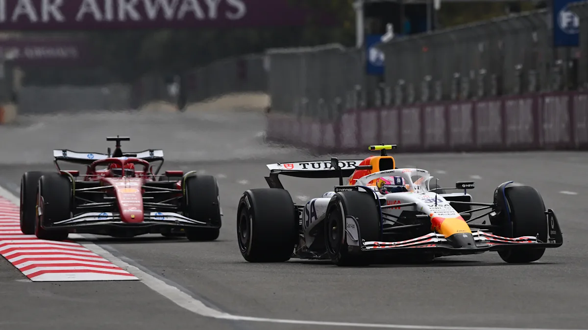 VCARB Formula 1 car on track at Baku City Circuit