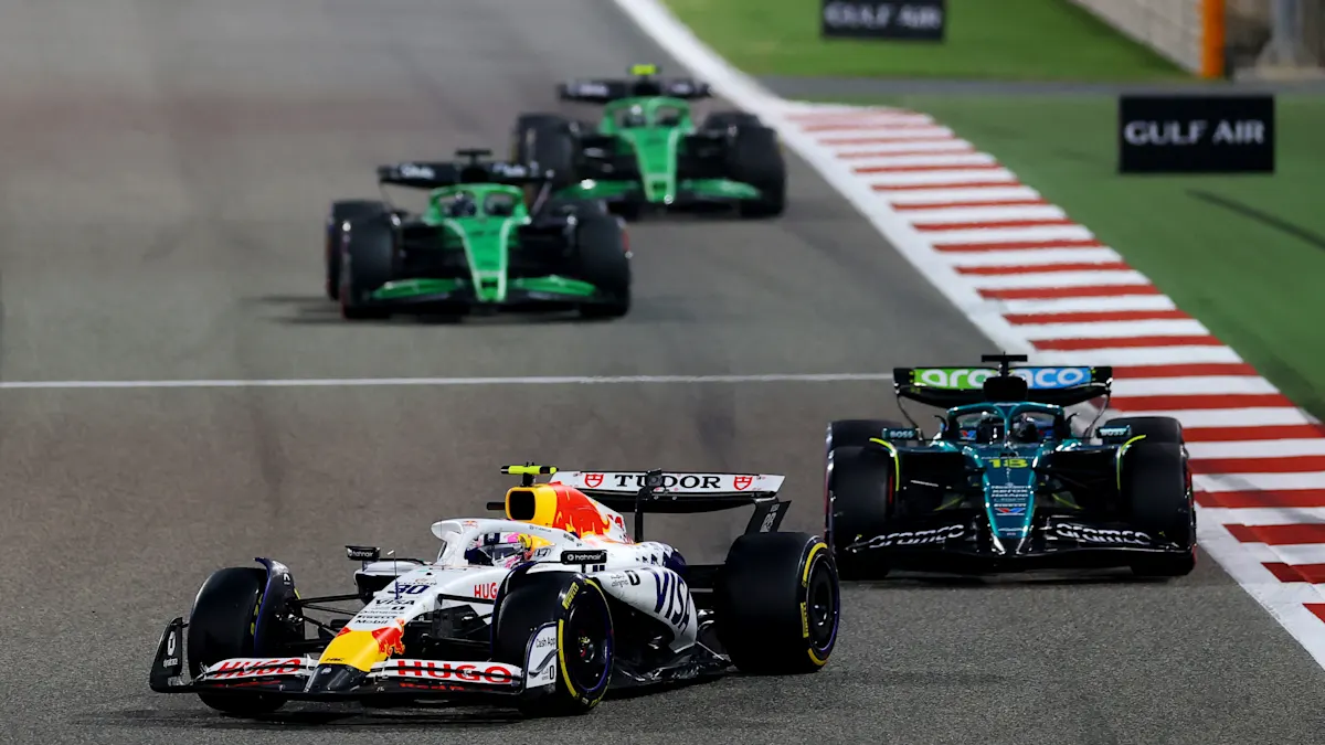 VCARB Formula 1 car on track at Bahrain International Circuit