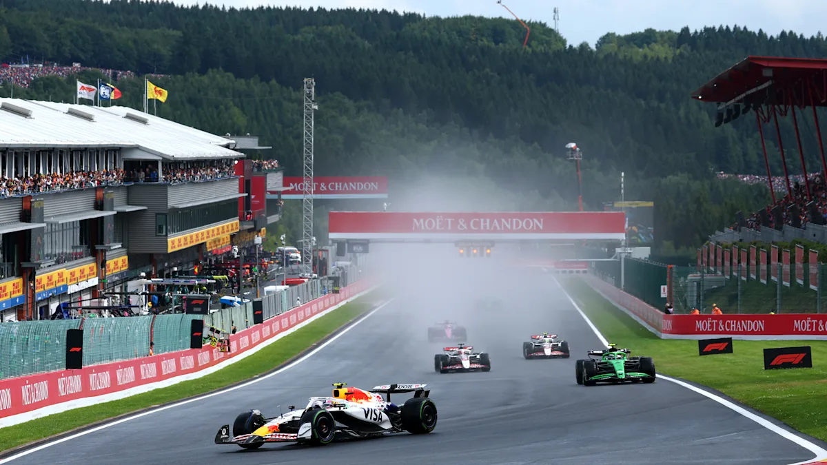 VCARB Formula 1 car on track at Circuit de Spa-Francorchamps