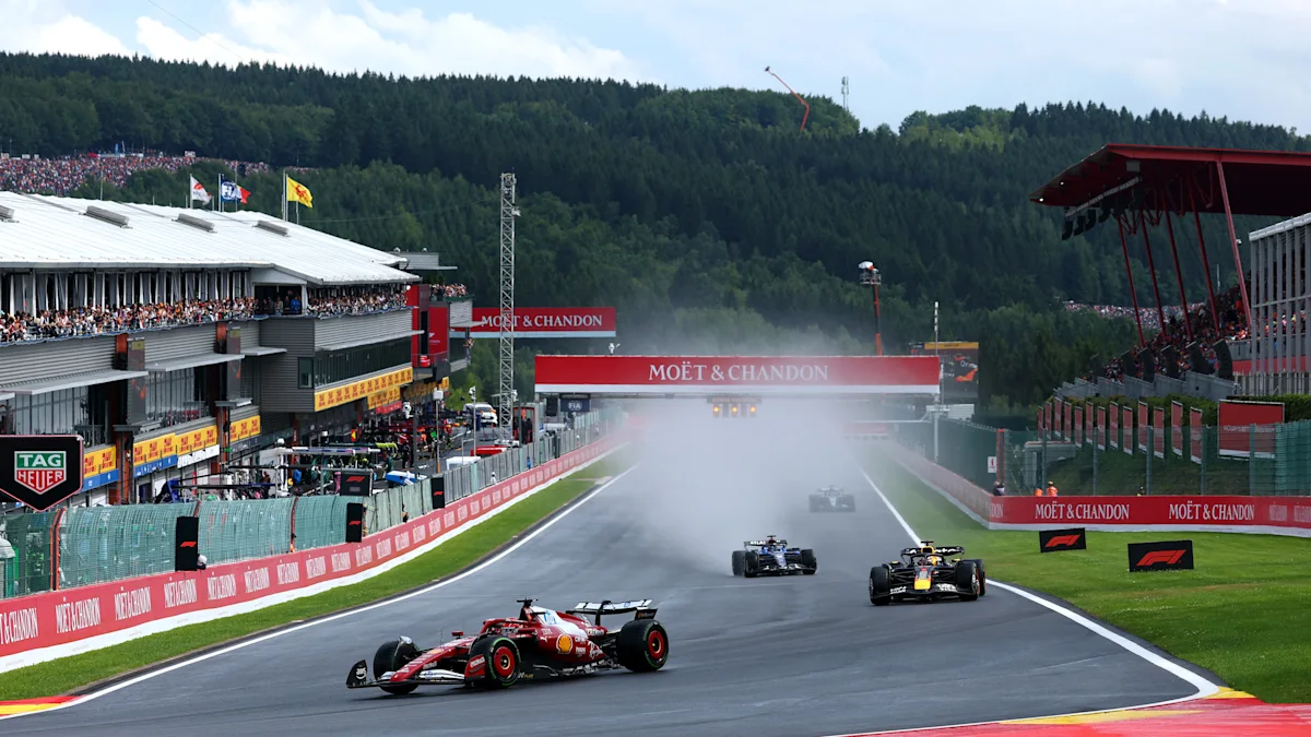 Ferrari Formula 1 car on track at Circuit de Spa-Francorchamps